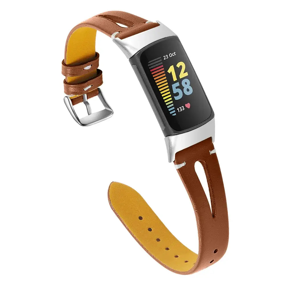 Fitbit Charge 5 6 Leather Band - Stylish Durable Accessory