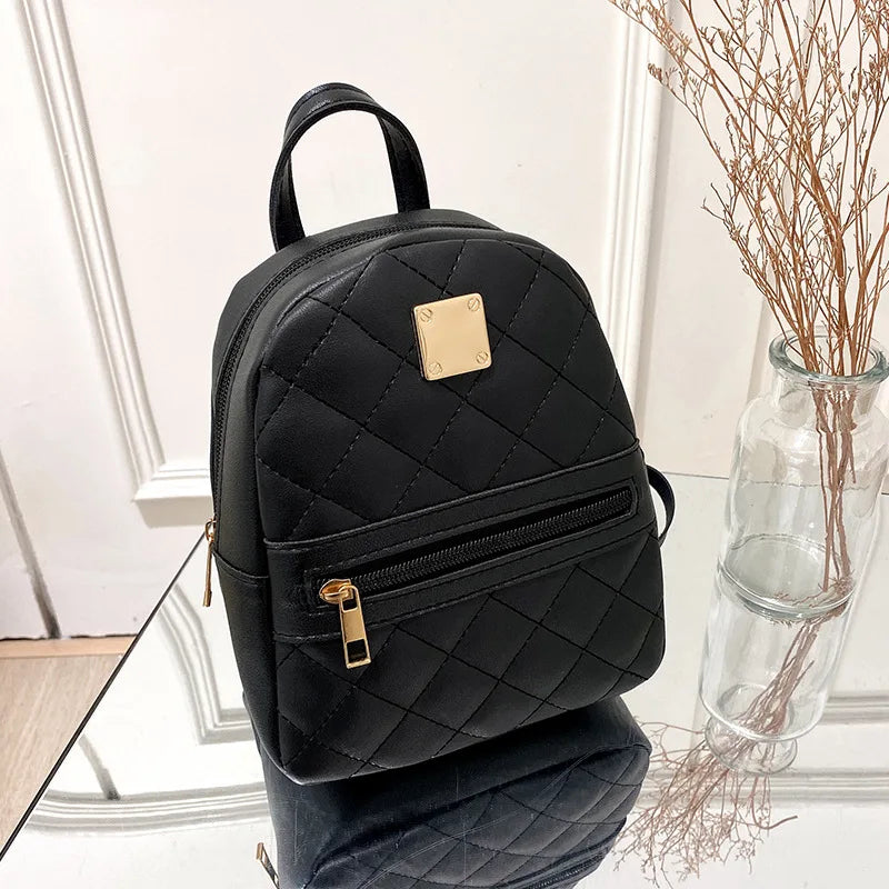 Diamond Stitch Embroidered Backpack