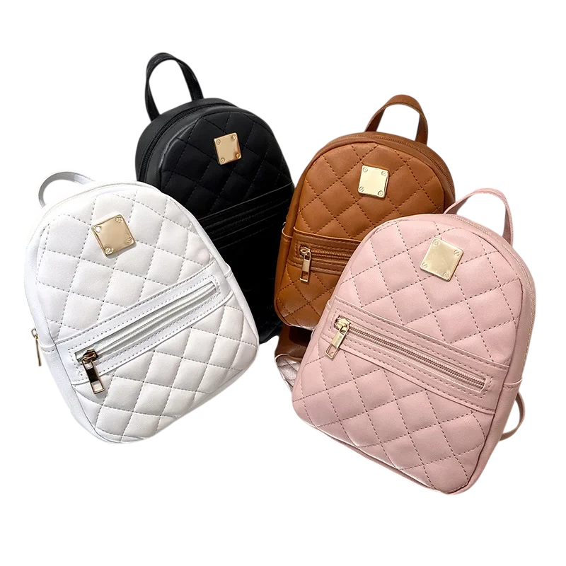 Diamond Stitch Embroidered Backpack