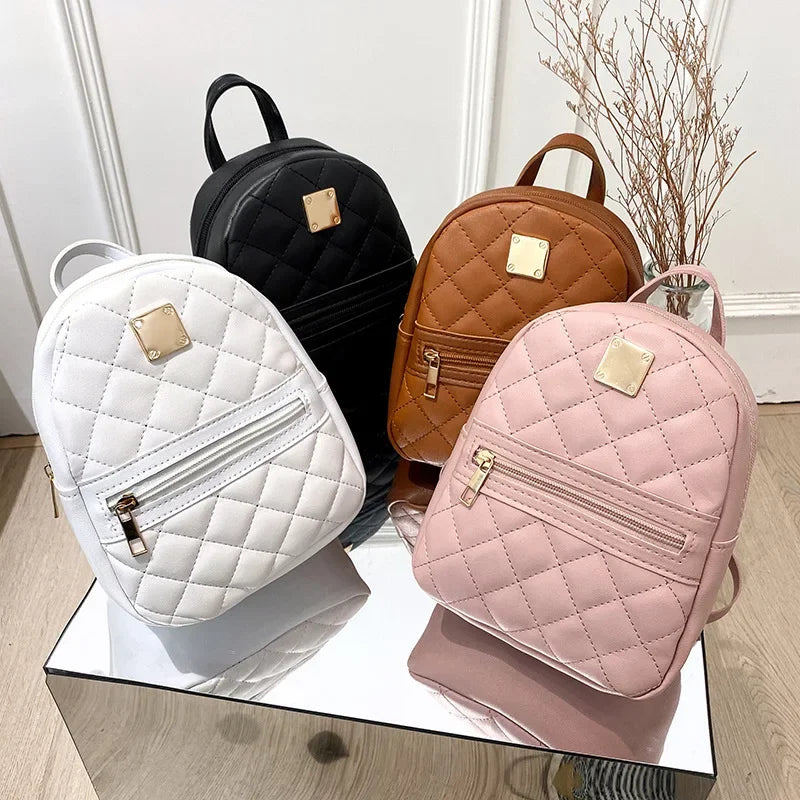 Diamond Stitch Embroidered Backpack