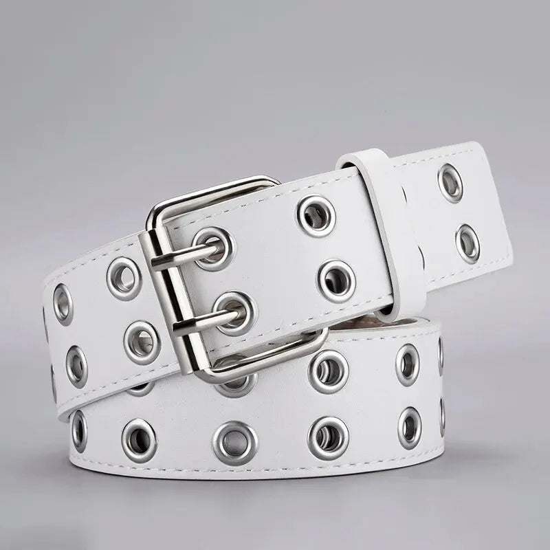 Simple Double Hole Belt - Punk Rock Y2K Style