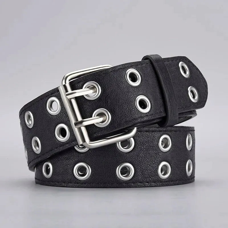 Simple Double Hole Belt - Punk Rock Y2K Style