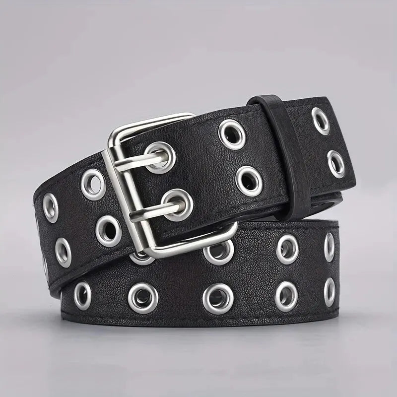 Simple Double Hole Belt - Punk Rock Y2K Style