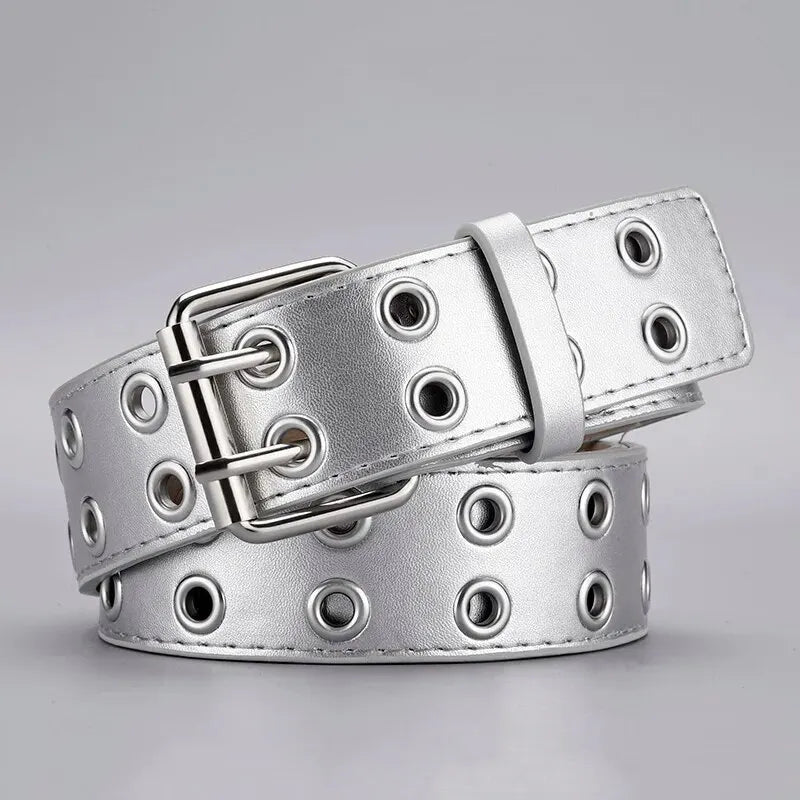 Simple Double Hole Belt - Punk Rock Y2K Style