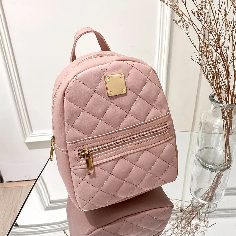 Diamond Stitch Embroidered Backpack