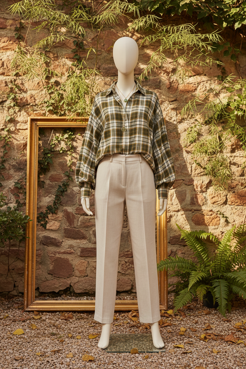 Cotton Plaid Shirt Editorial