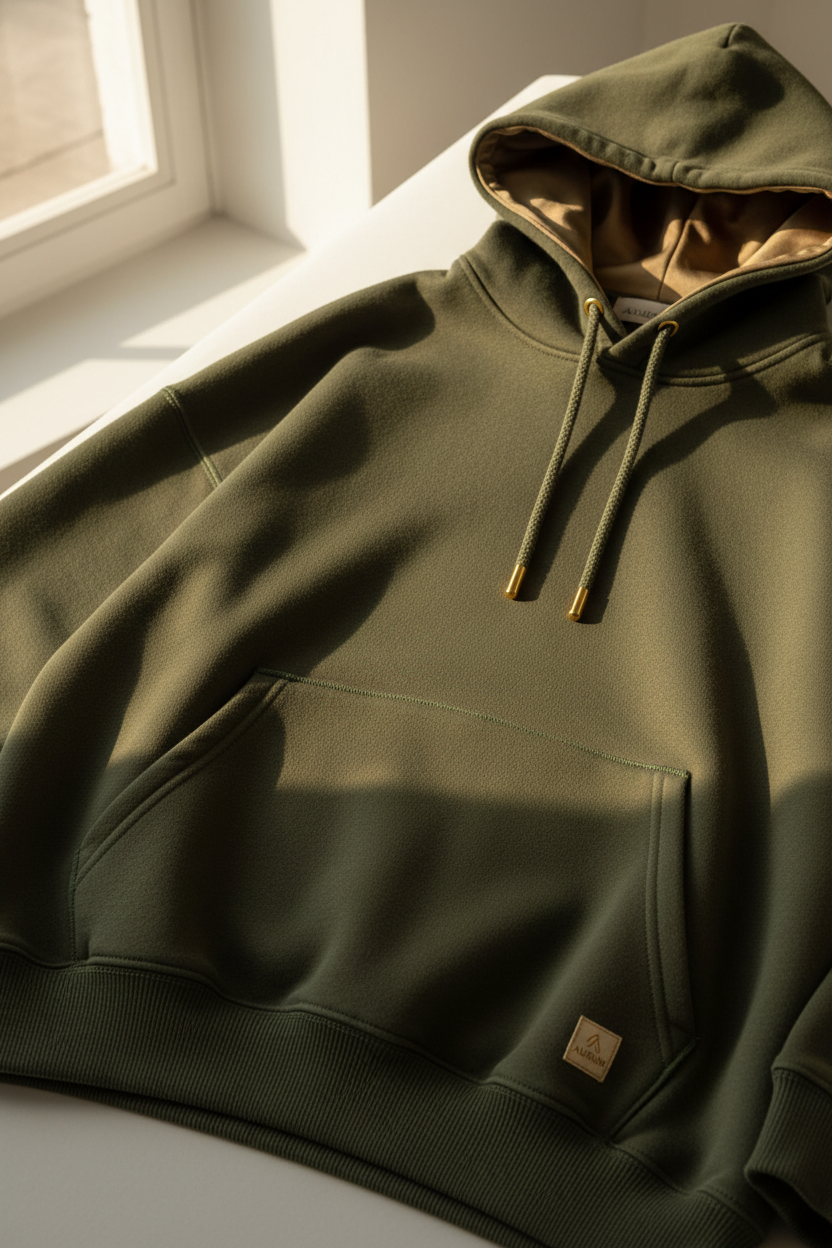 Loose Hoodie Sweatshirt - Close-up detail of premium fabric and quality stitching
