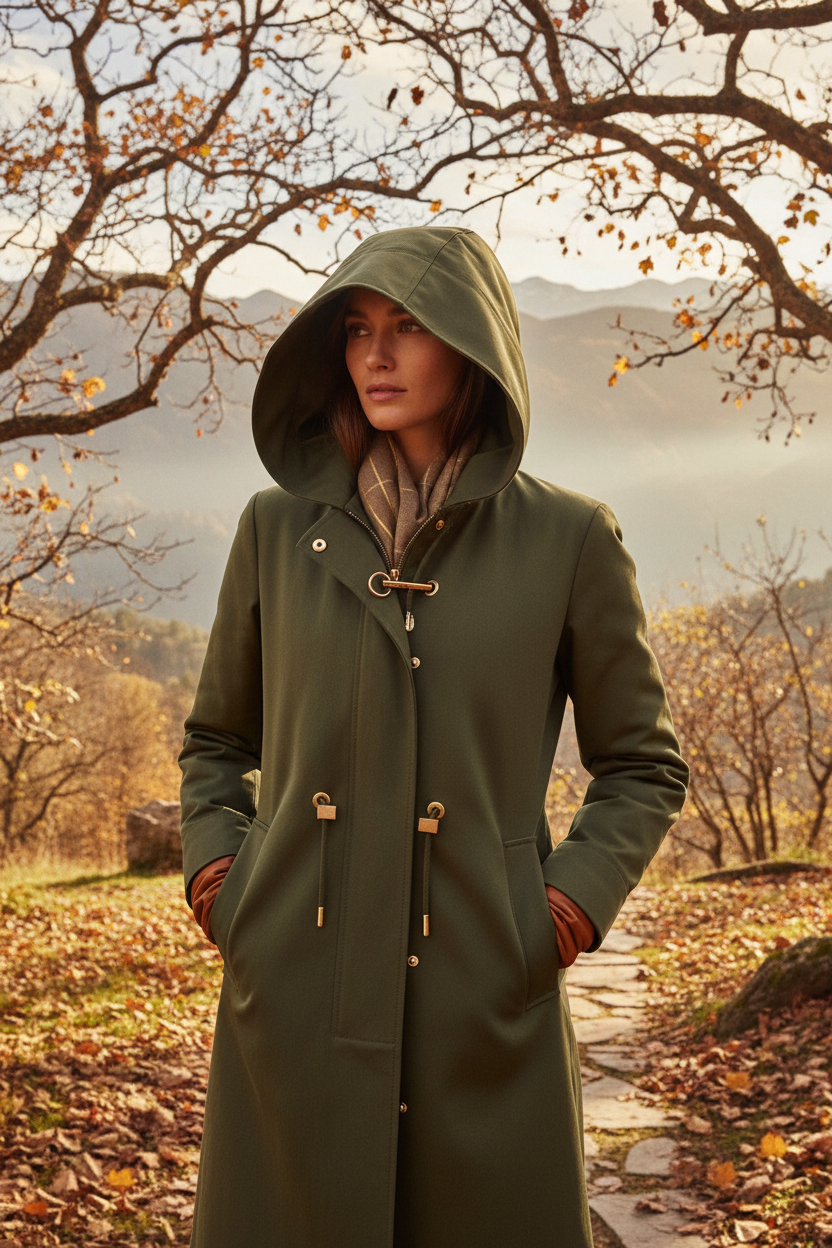 Milk Blue Bread Coat - Cozy lifestyle shot in elegant autumn/winter setting