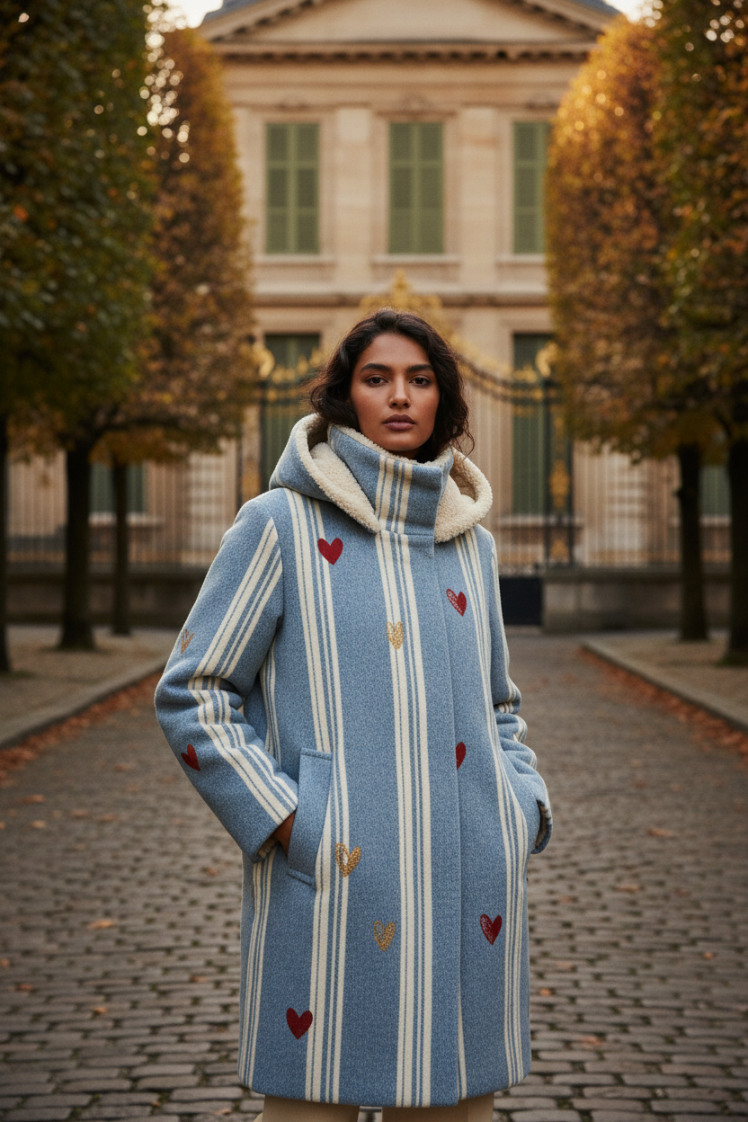 Milk Blue Bread Coat - Editorial styled shot showcasing unique design and premium quality